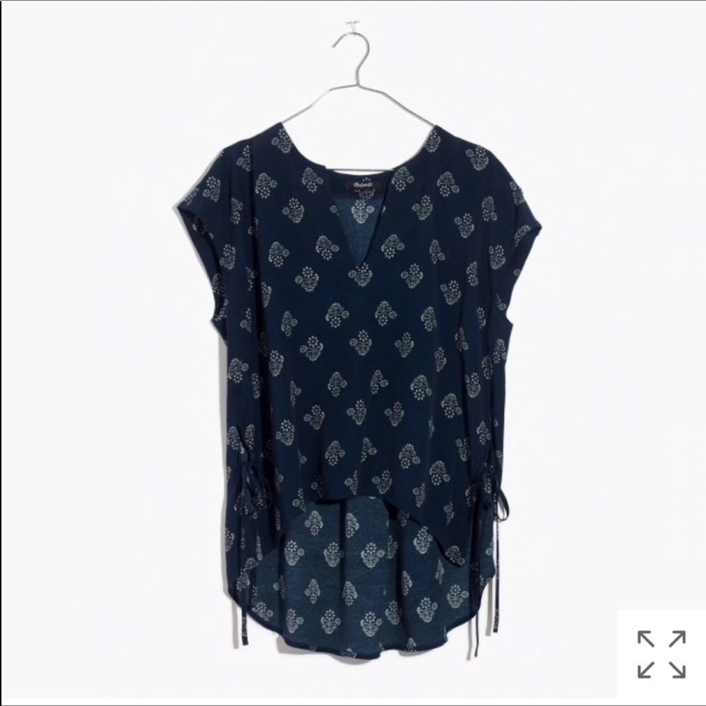 Madewell Skylight Sidetie Top in Flowerstamp